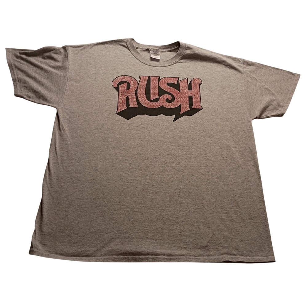 Gildan Rush Band Tee Men's Heavy Cotton Blah Blah Blah Logo XL Gray Rock Graphic